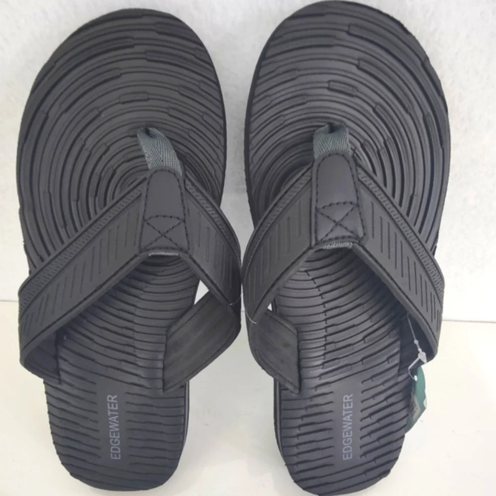 EDGEWATER Flip Flops Model E-M282B Black NWT SIZE L And SIZE S‎